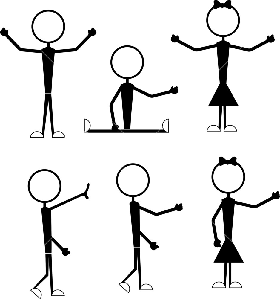 938x1000 Male And Female Stick Figures Royalty Free Stock Image