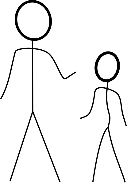 414x597 Two Stick Figures Clip Art