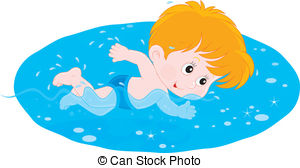 300x168 Little Boy Clipart Swimming