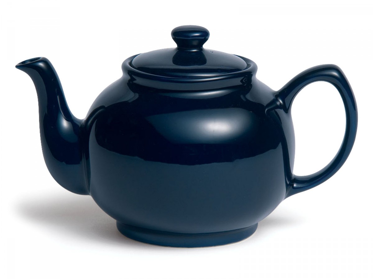 1200x900 Traditional Round Deep Blue Teapot, 6 Cup