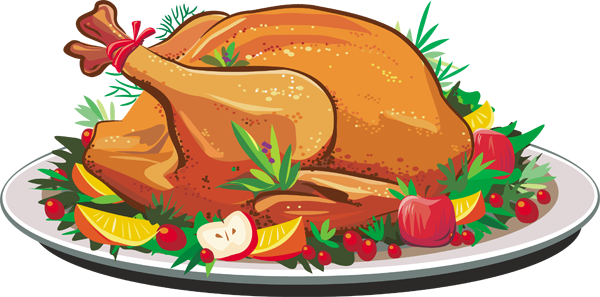 600x297 Clipart Of Thanksgiving Turkey Dinner