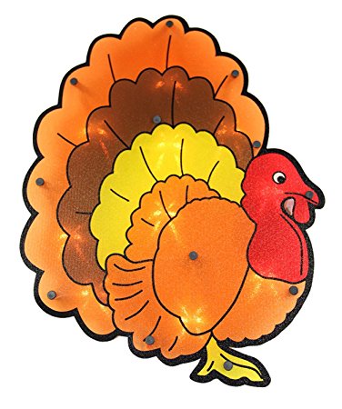 376x450 Impact 16.5 Lighted Thanksgiving Turkey Window