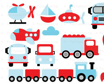 340x270 Transportation Clipart Set Clip Art Graphic Instant Download