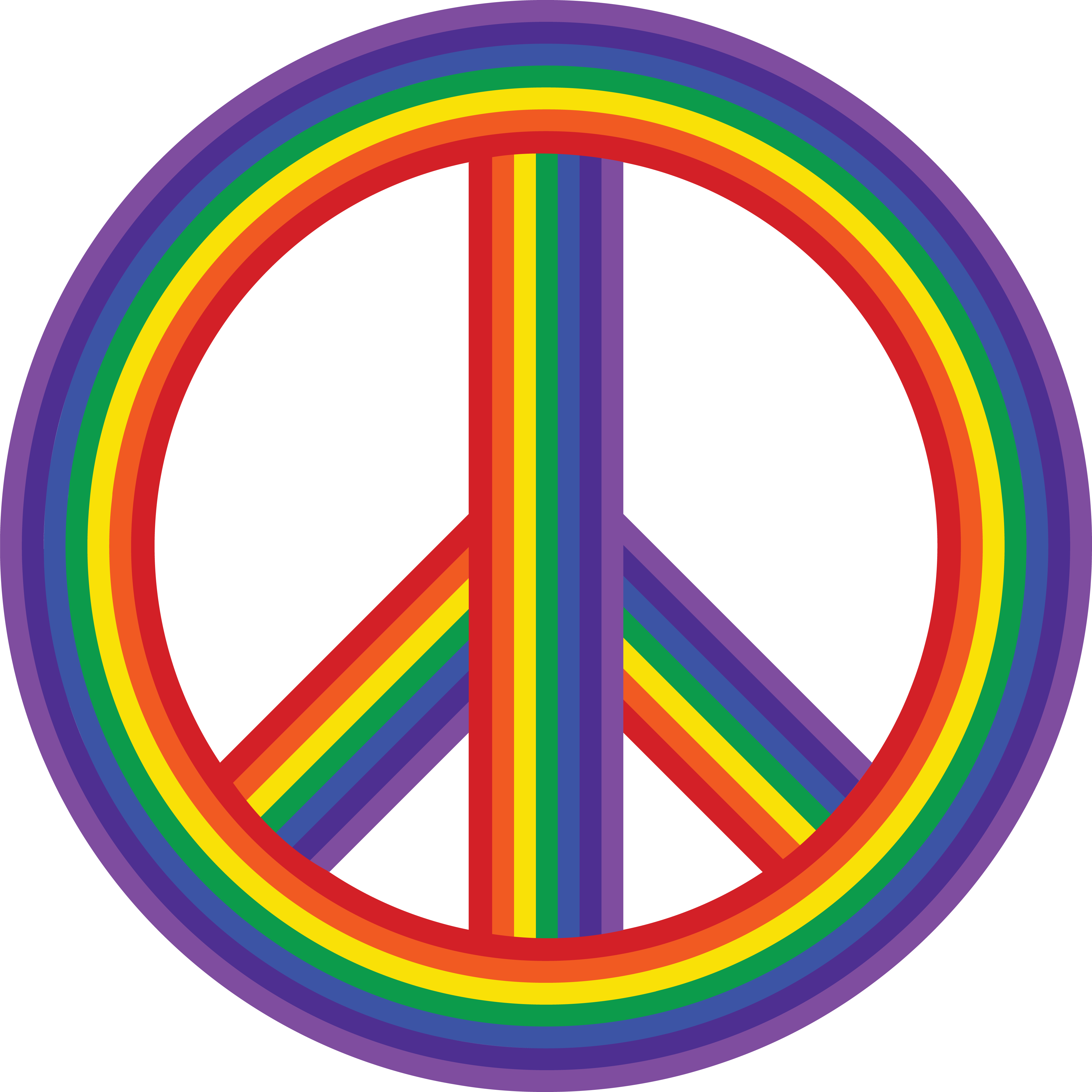4000x4000 Free Clipart Of A Rainbow Peace Symbol