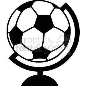 300x300 Royalty Free Black And White Soccer Ball Globe 379875 Vector Clip