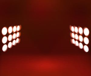 300x250 Red Dark Spotlights Room Royalty Free Stock Image