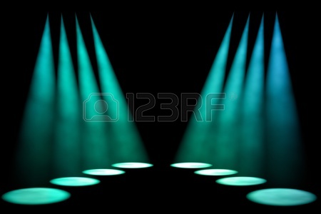 450x300 Black Silhouettes Of Four Symmetrically Angled Spotlights Pointing