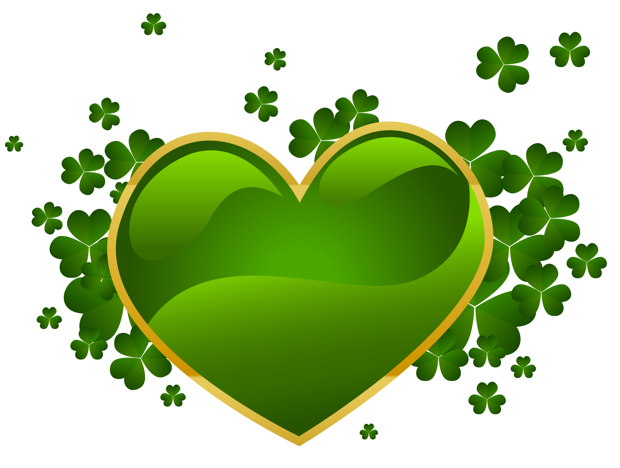 1990x1501 Happy St Patrick's Day Green Heart Transparent Png