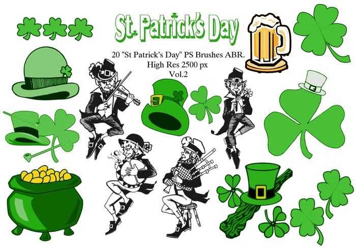 700x490 20 St Patricks Day Ps Brushes Abr. Vol.2