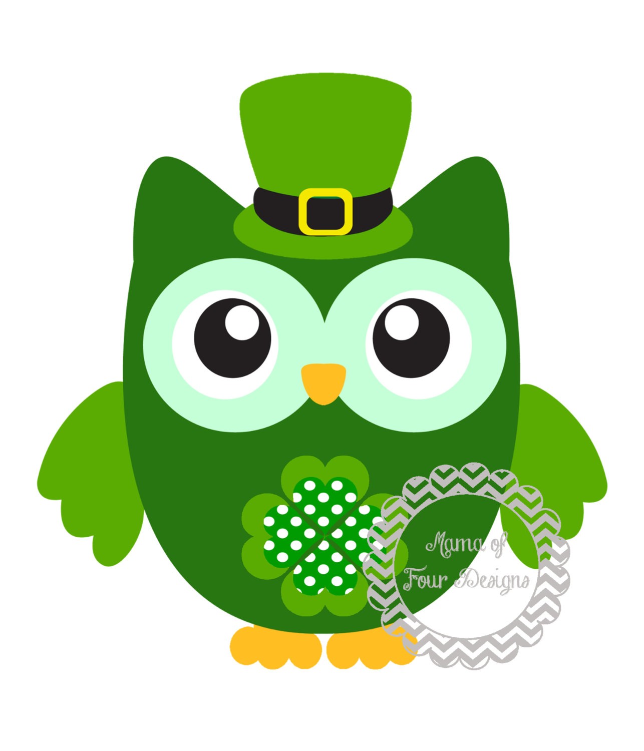 1286x1500 St Patrick's Day Owl Clip Art