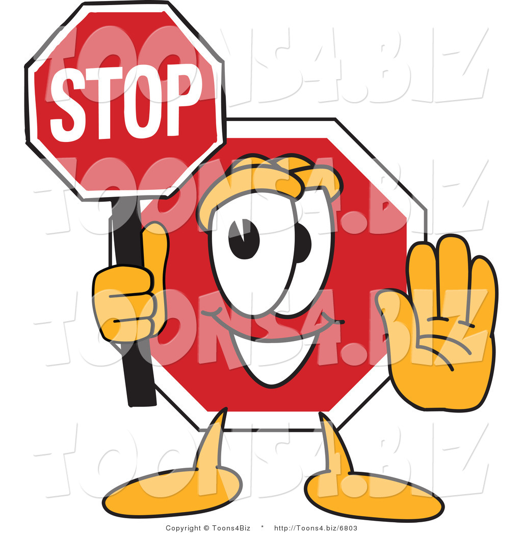 1024x1044 Vector Illustration Of A Cartoon Stop Sign Mascot Holding A Sign