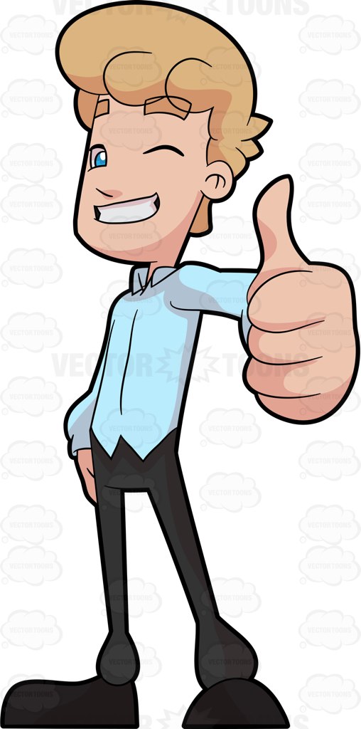 508x1024 A Man Giving A Thumbs Up Cartoon Clipart