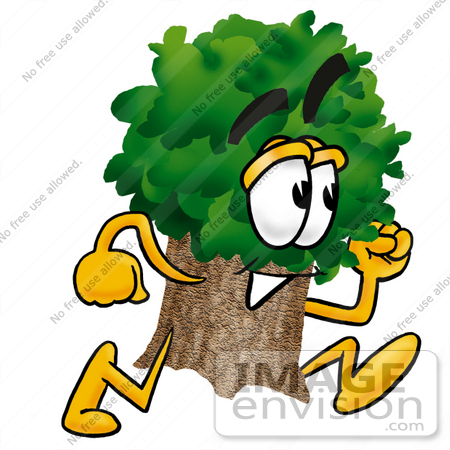 450x450 Clip Art Graphic Of A Tree Character Running