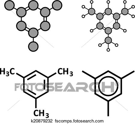 450x413 Clipart Of Mesitylene Aromatic Hydrocarbon Molecule. Important