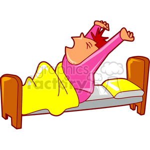 300x300 Royalty Free A Man Streching Still In Bed 155179 Vector Clip Art