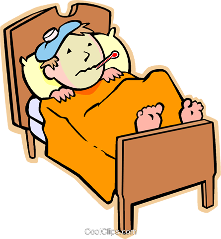 445x480 Sick In Bed Clipart