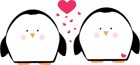 450x209 Two Penguins In Love Clip Art