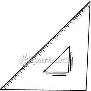 300x300 Black And White Triangle Ruler Royalty Free Clipart Picture