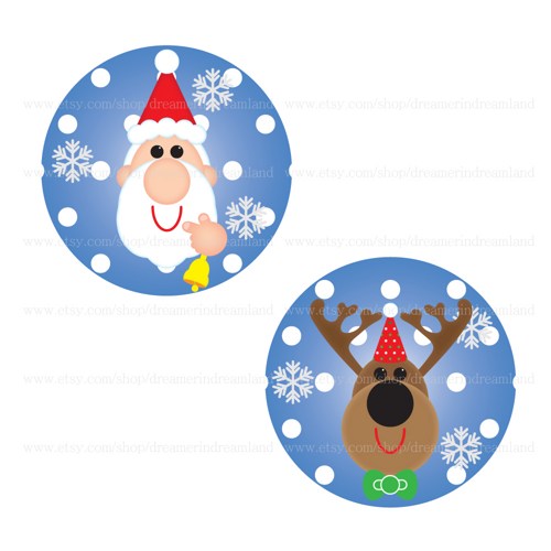 500x500 Christmas 1 Inch Circle Pdf Png Clip Art Digital File