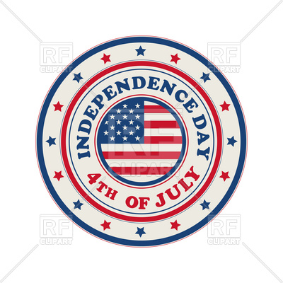 400x400 Independence Day Stamp With Usa Flag Royalty Free Vector Clip Art