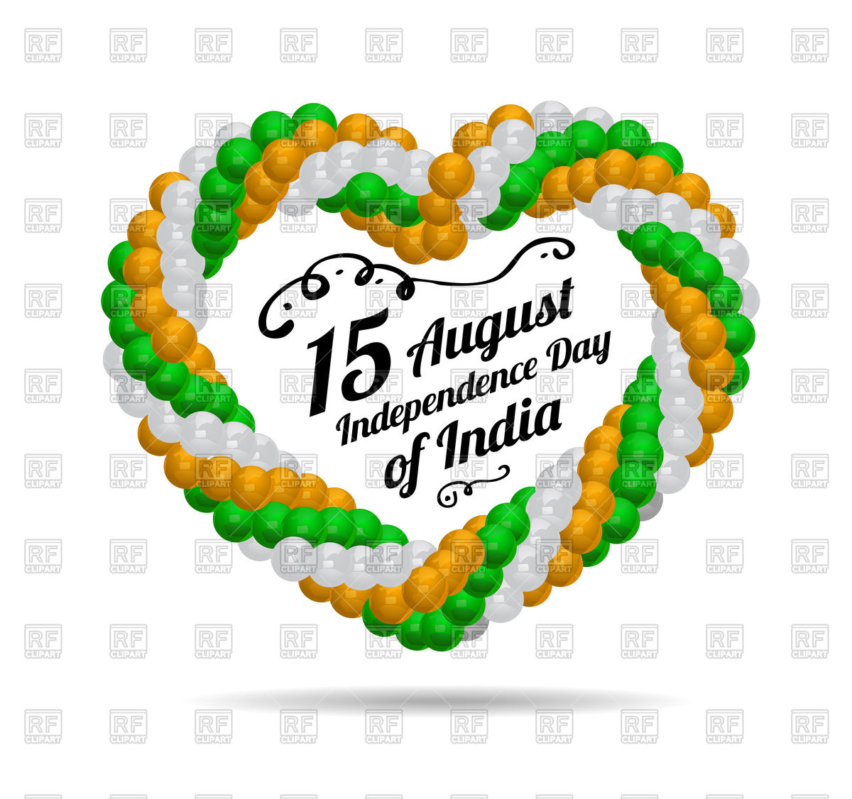 1200x1126 Indian Independence Day With Balloons Royalty Free Vector Clip Art