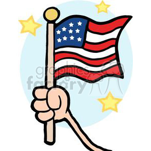300x300 Royalty Free Hand Waving An American Flag On Independence Day