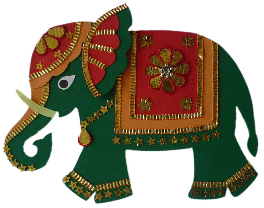 1098x867 Green Indian Elephant Clipart