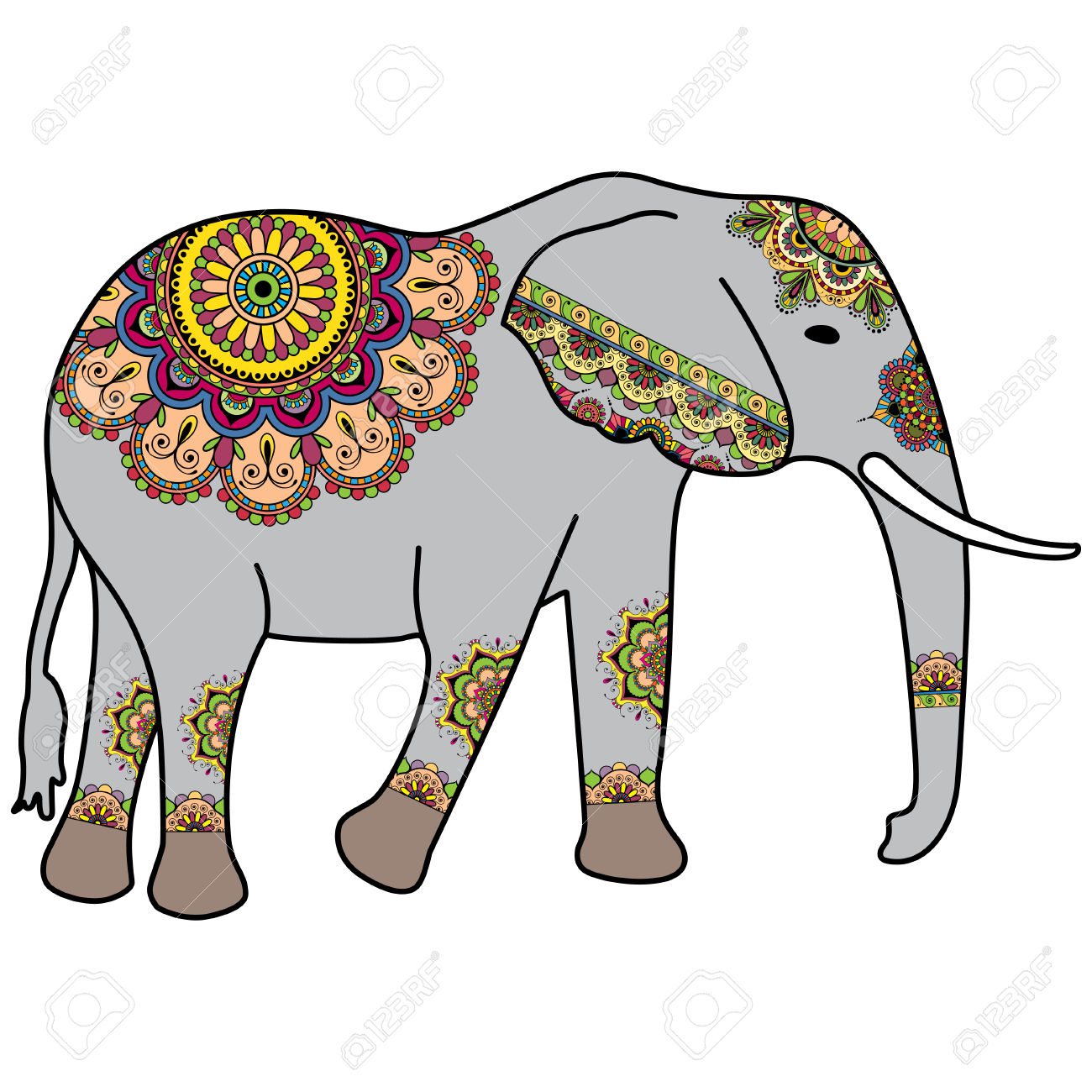 1300x1300 Mehndi Clipart Elephant