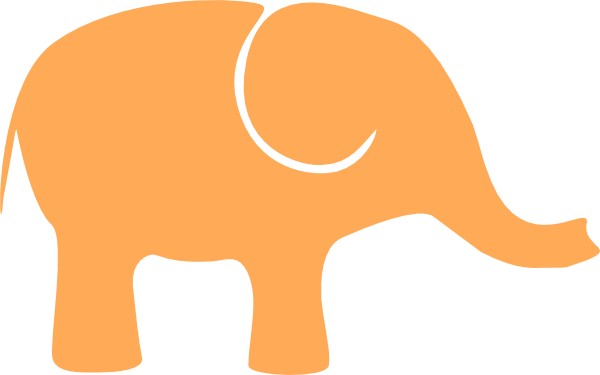600x375 One Orange Elephant Clip Art