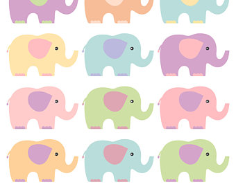 340x270 Sale Pink And Grey Baby Elephants Clip Art Set Elephant