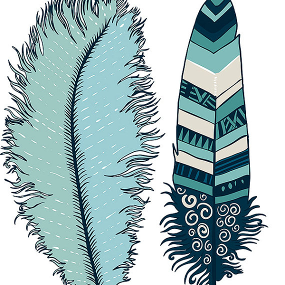 570x570 Navy Blue Feather Clip Art Indian Summer Digital By Fishscraps