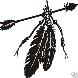 300x299 Pair Of Eagle Feathers Amp Arrow Indian Decal Sticker For Auto Car