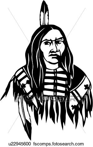 299x470 Clipart Of , American, Face, Head, Indian, Man, Native American