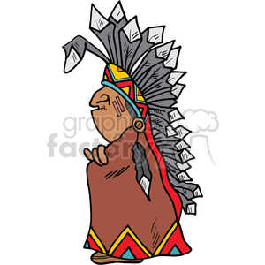 300x300 Royalty Free Indian Chief 372074 Vector Clip Art Image