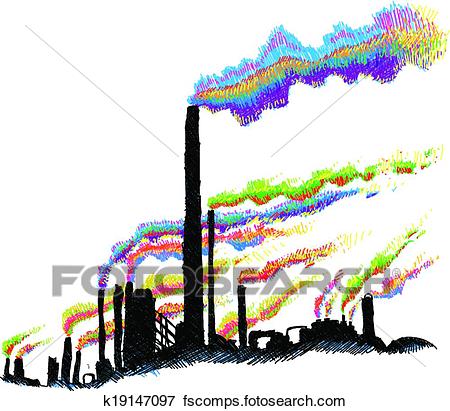 450x411 Clip Art Of Industrial Pollution K19147097