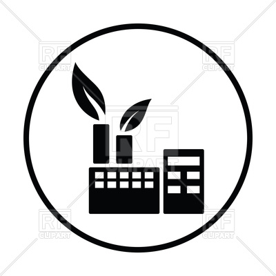 400x400 Ecological Industrial Plant Icon Royalty Free Vector Clip Art