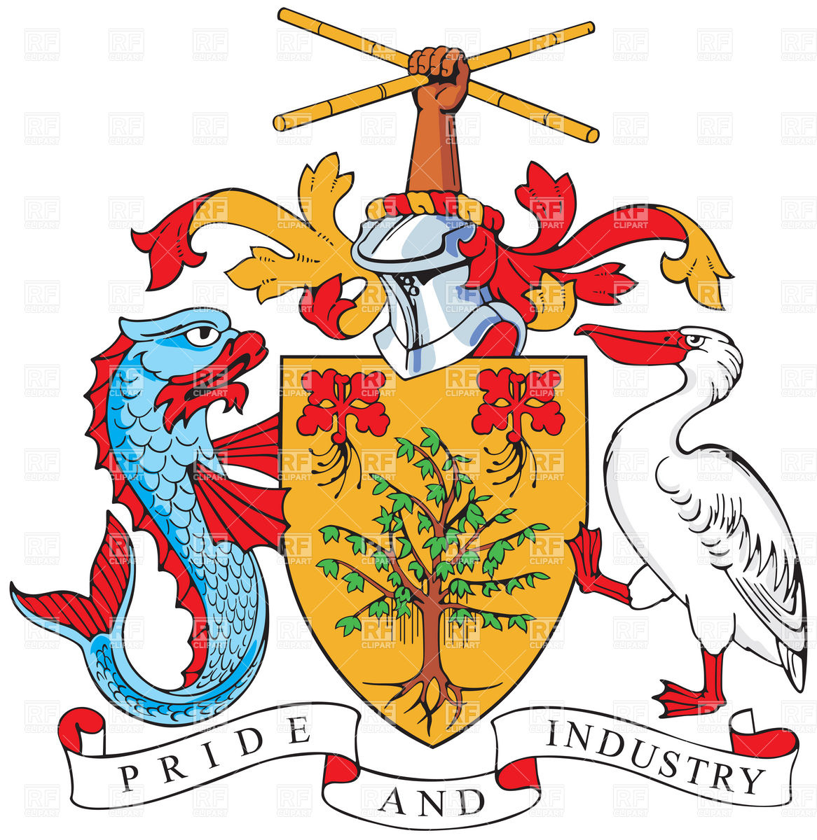 1166x1200 Coat Of Arms Of Barbados Royalty Free Vector Clip Art Image