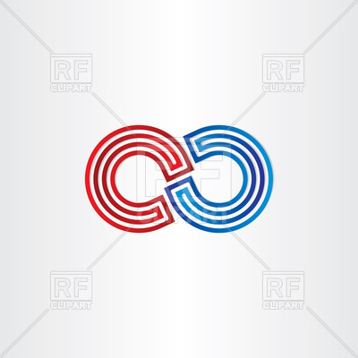 400x400 Blue Red Infinity Symbol Icon Royalty Free Vector Clip Art Image