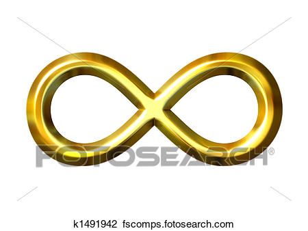 450x338 Clip Art Of 3d Golden Infinity Symbol K1491942