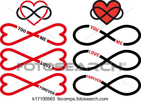 450x325 Clipart Of Red Infinity Hearts, Vector Set K17100563