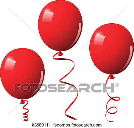 450x428 Clipart Of Vector Illustration Of Red Balloons K3589111