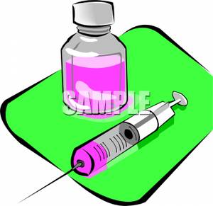 300x291 Picture A Bottle Of Pink Medicine And A Syringe Needle