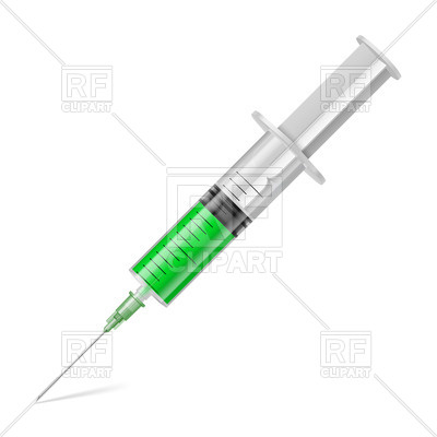 400x400 Syringe With Green Liquid Royalty Free Vector Clip Art Image