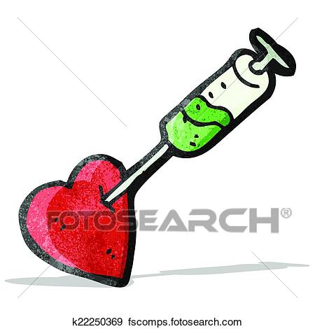 450x470 Clip Art Of Cartoon Injection In Heart K22250369