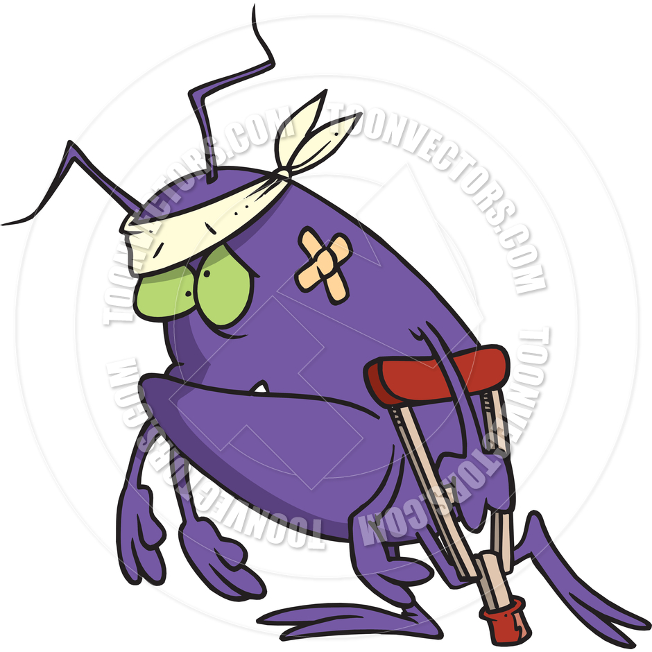 940x940 Cartoon Injured Bug By Ron Leishman Toon Vectors Eps
