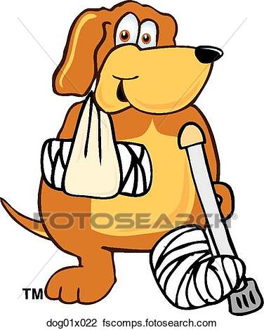 376x470 Clipart Of Dog Injured Dog01x022