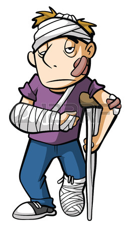259x450 Head And Hand Injury Man Cartoon Character Royalty Free Cliparts