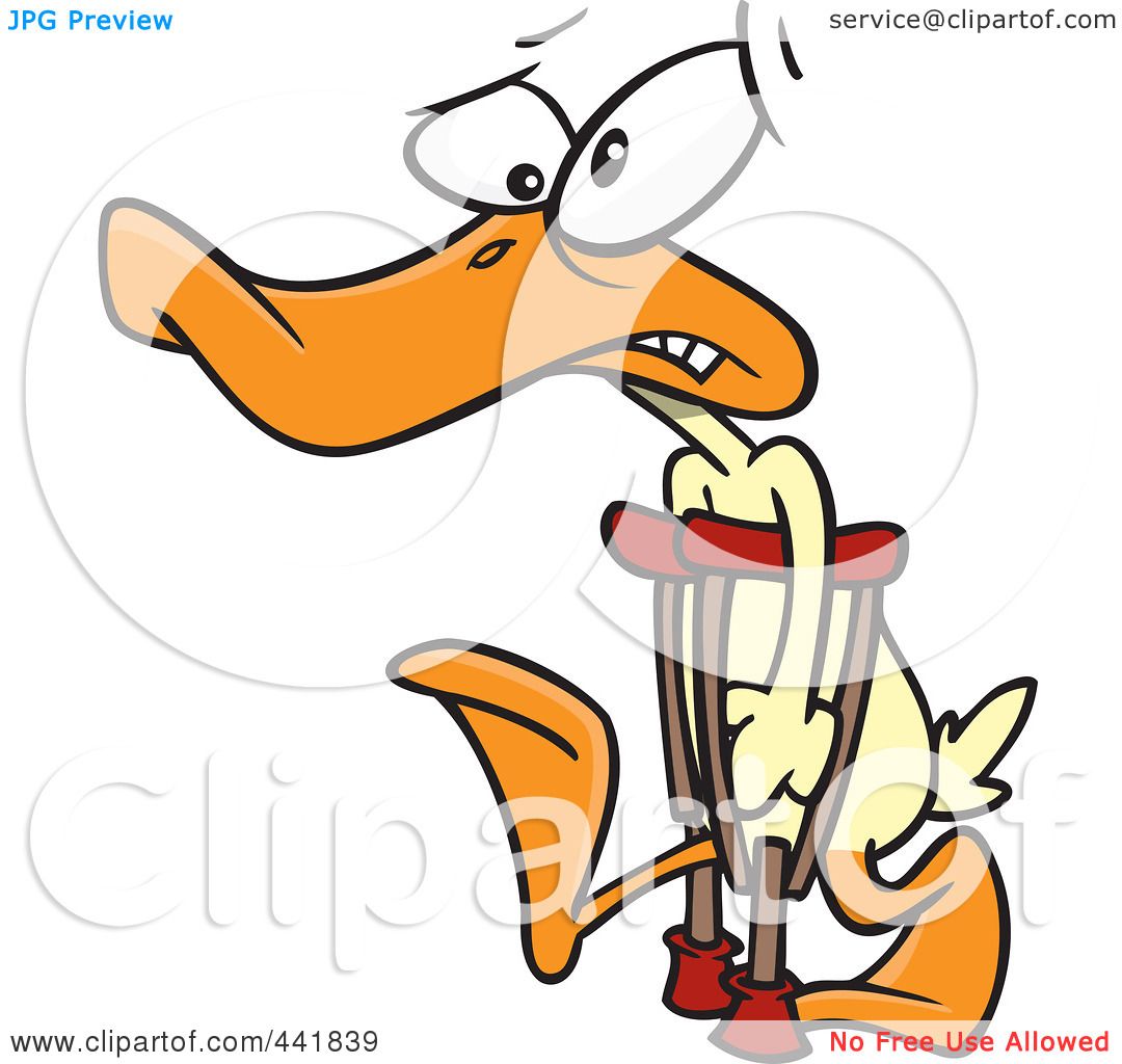 1080x1024 Royalty Free (Rf) Clip Art Illustration Of A Cartoon Injured Duck