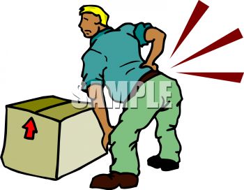 350x272 Royalty Free Clipart Image Cartoon Of A Man With A Back Injury