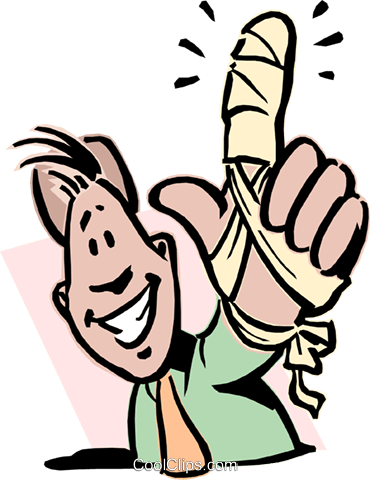 370x480 Man With Broken Finger Royalty Free Vector Clip Art Illustration